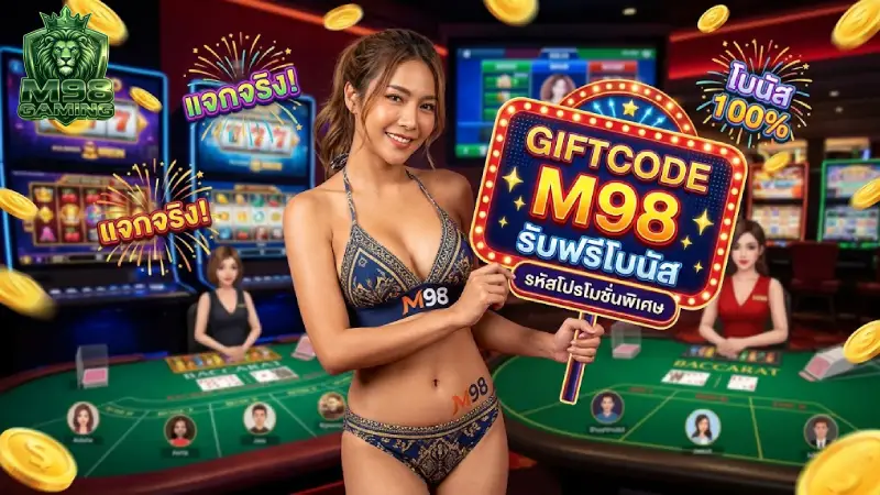 Giftcode M98 แจกโค้ดเครดิตฟรีล่าสุด 2026 รับง่าย ถอนได้จริง 100%