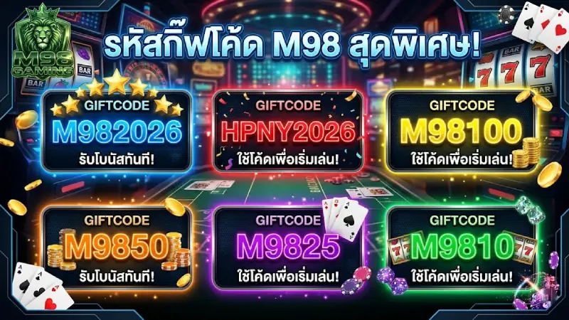 รายชื่อ Giftcode M98 ล่าสุดที่ใช้งานได้
